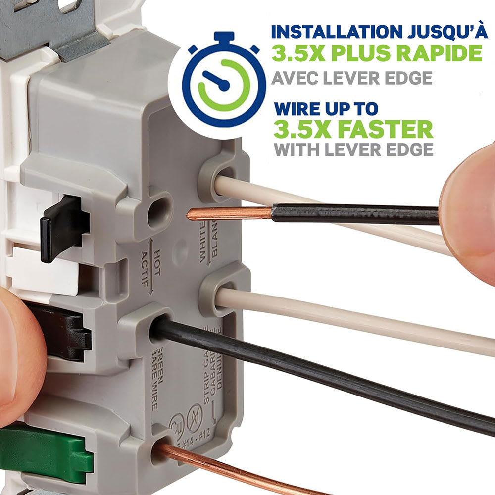 Prise de courant 15 A sécurisée Decora Edge