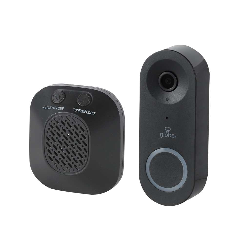 Carillon et bouton de sonnette/caméra intelligente câblé noir