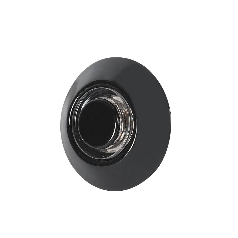 Bouton de sonnette lumineux câblé noir