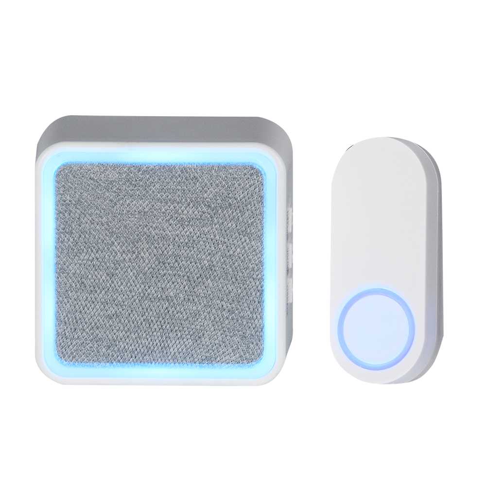 Carillon et bouton de sonnette sans fil blanc