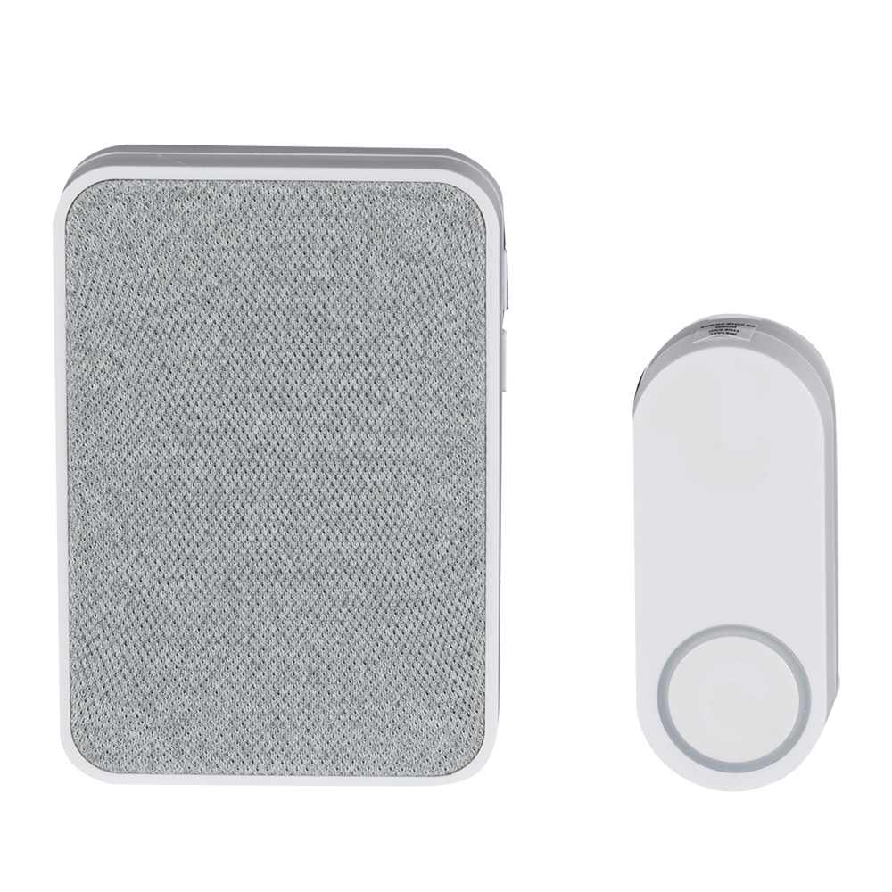 Wireless Doorbell with Push Button White