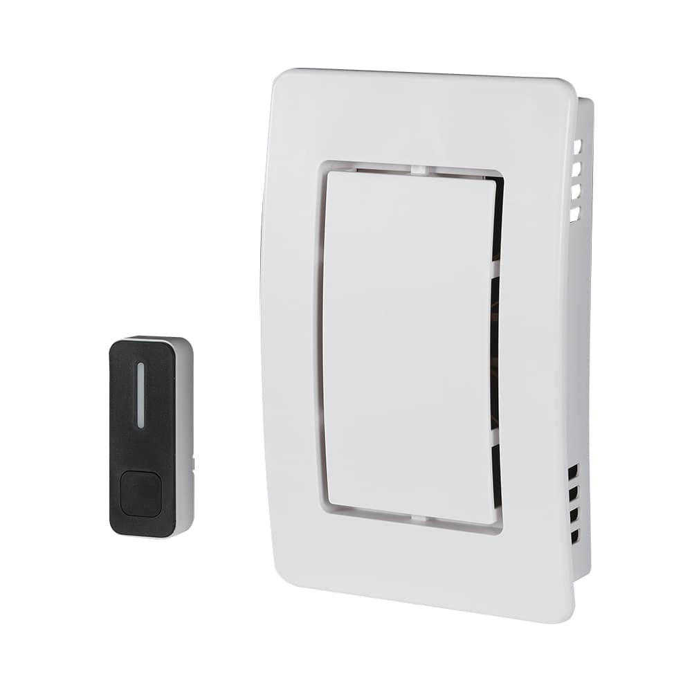 Carillon et bouton de sonnette intelligent câblé blanc