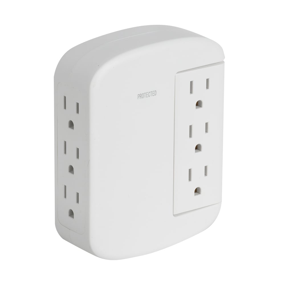 6-Outlet Wall Adapter White