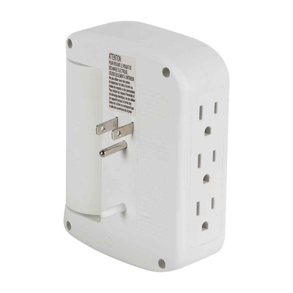 Multiprise murale blanche à 6 prises