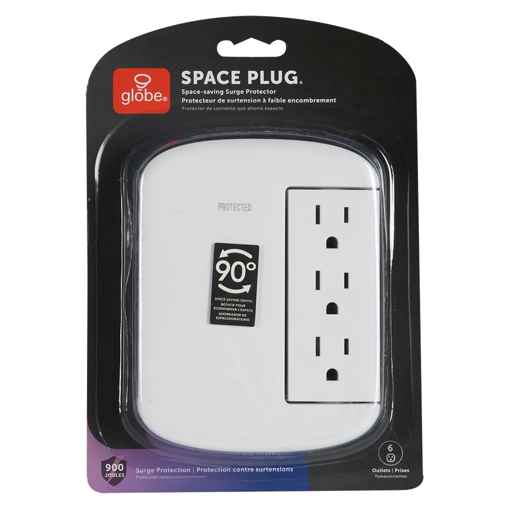 Multiprise murale blanche à 6 prises