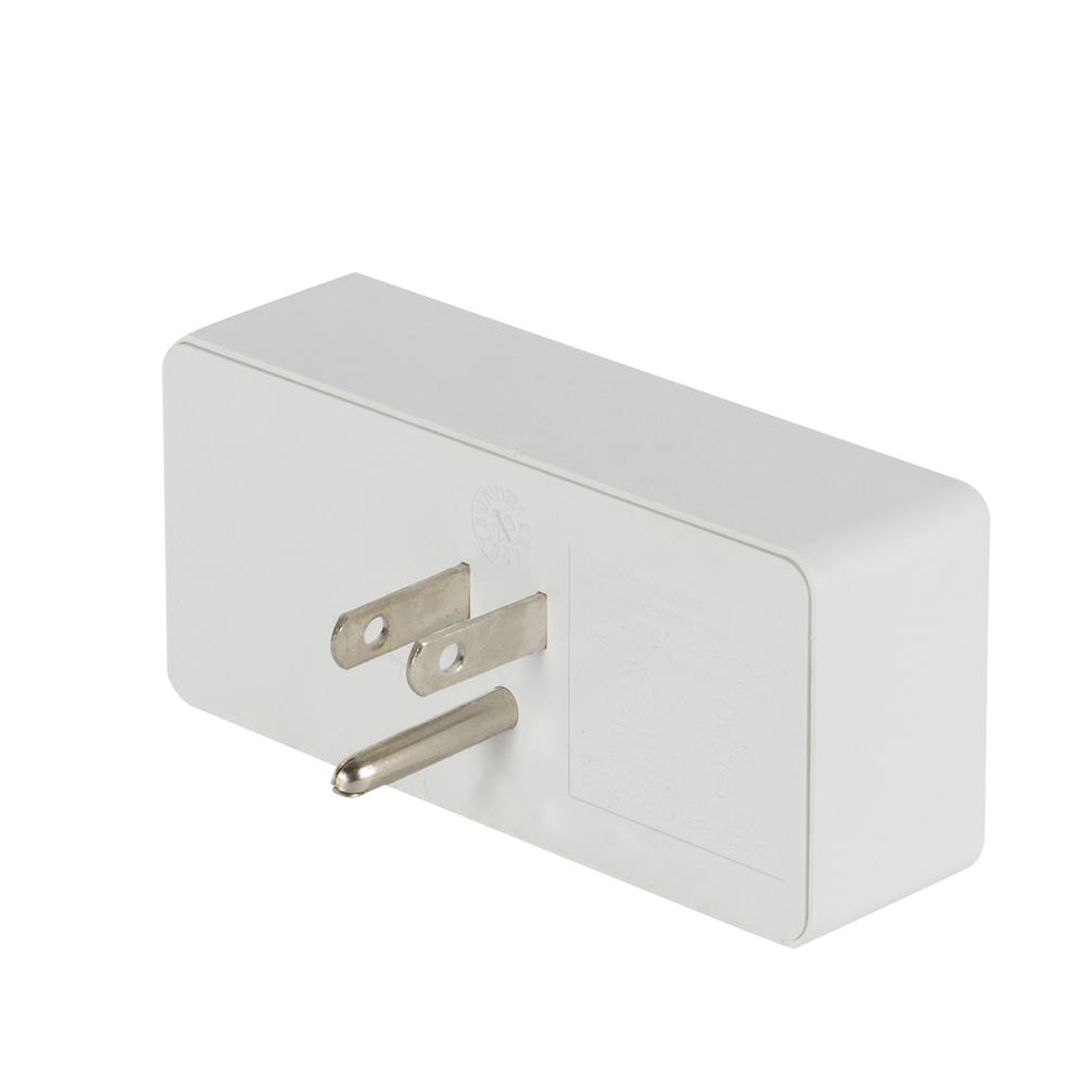 Multiprise murale blanche à 2 prises et  2 ports USB