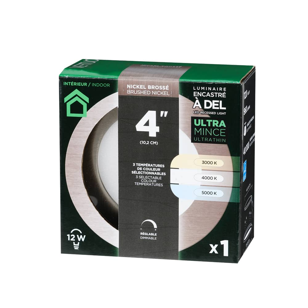 VERTUO Ultrathin LED Recessed Light 4&nbsp;in. Brushed Nickel