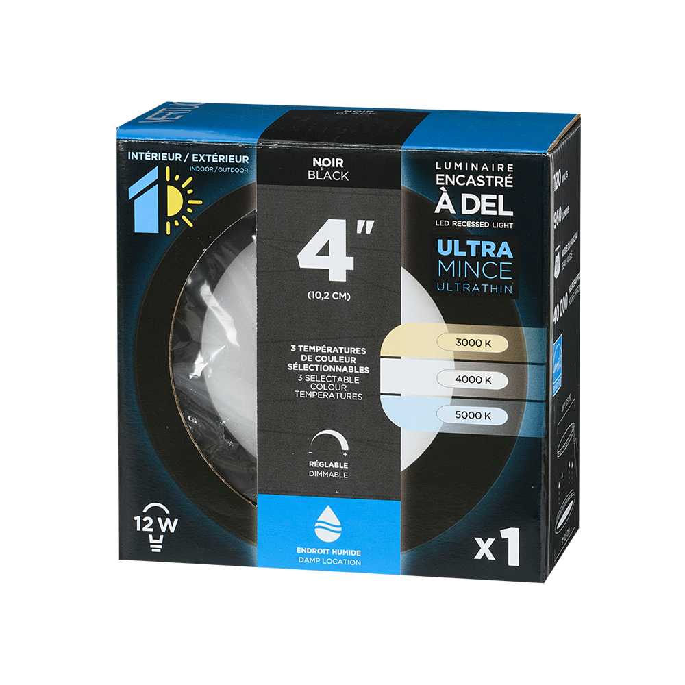 VERTUO Ultrathin LED Recessed Light 4&nbsp;in. Black