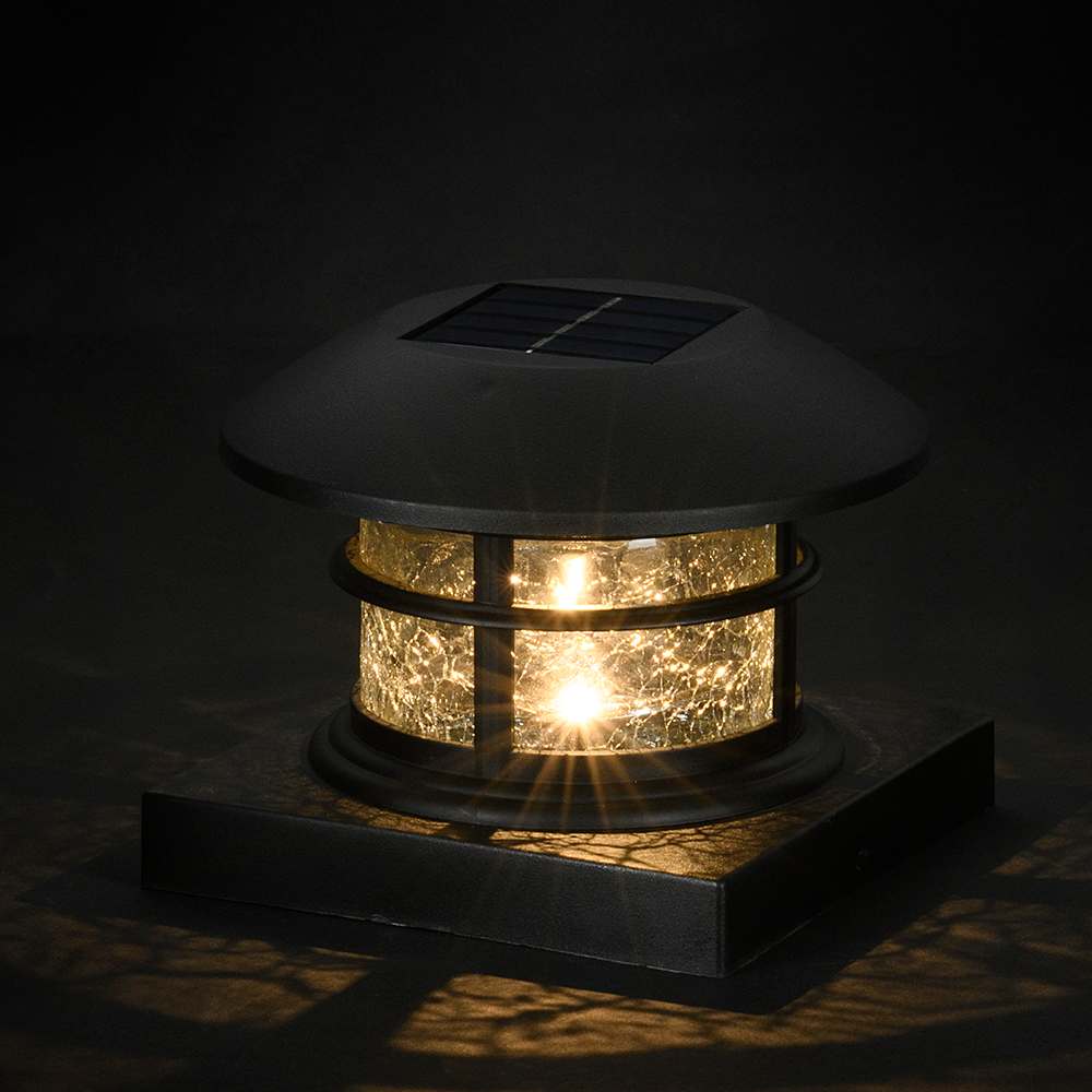VERTUO Solar 3&nbsp;1/2&nbsp;in&nbsp;to&nbsp;5 in&nbsp;Post Cap Light Black