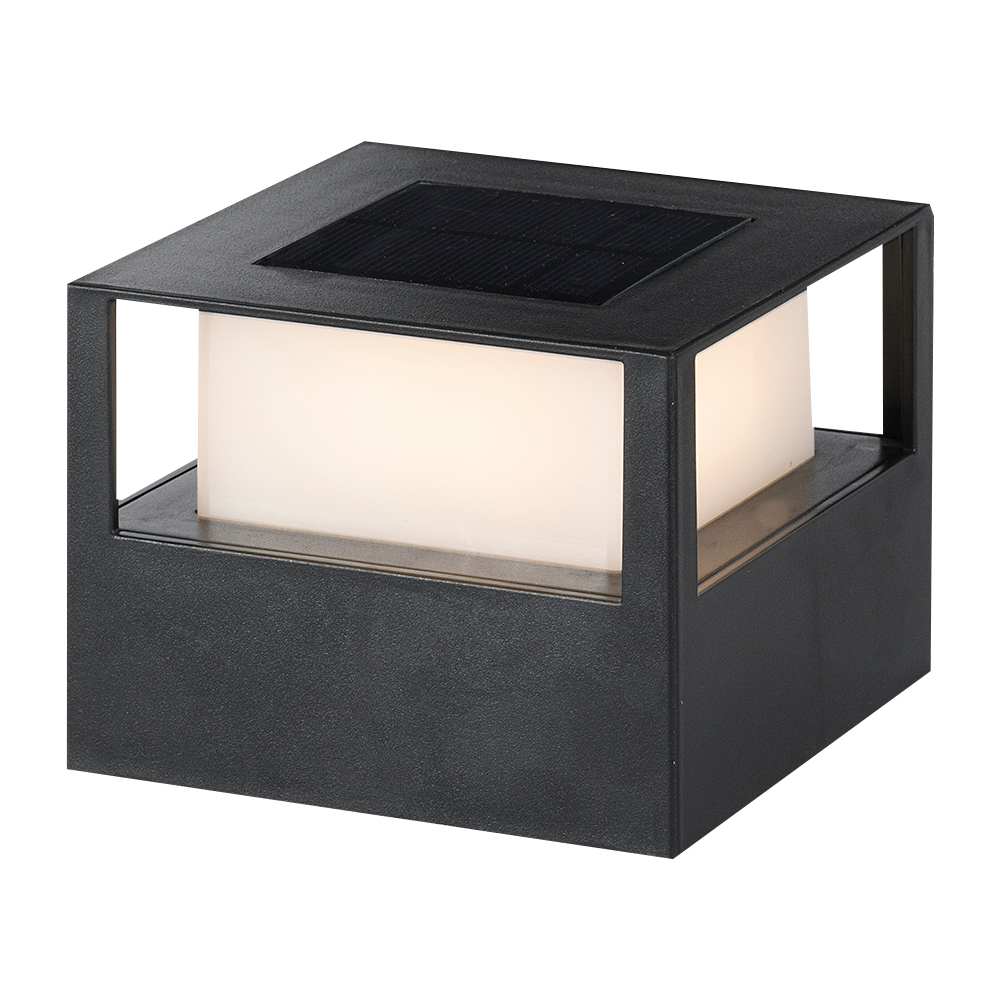 Lampe à énergie solaire noire pour poteau VERTUO