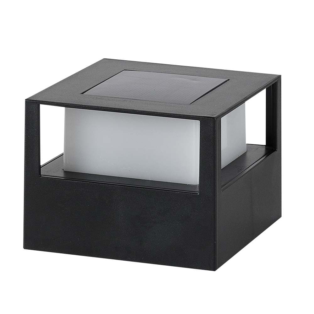 Lampe à énergie solaire noire pour poteau VERTUO
