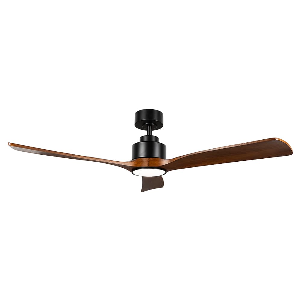 Ventilateur de plafond Wapa bois brun et noir 52&nbsp;po VERTUO