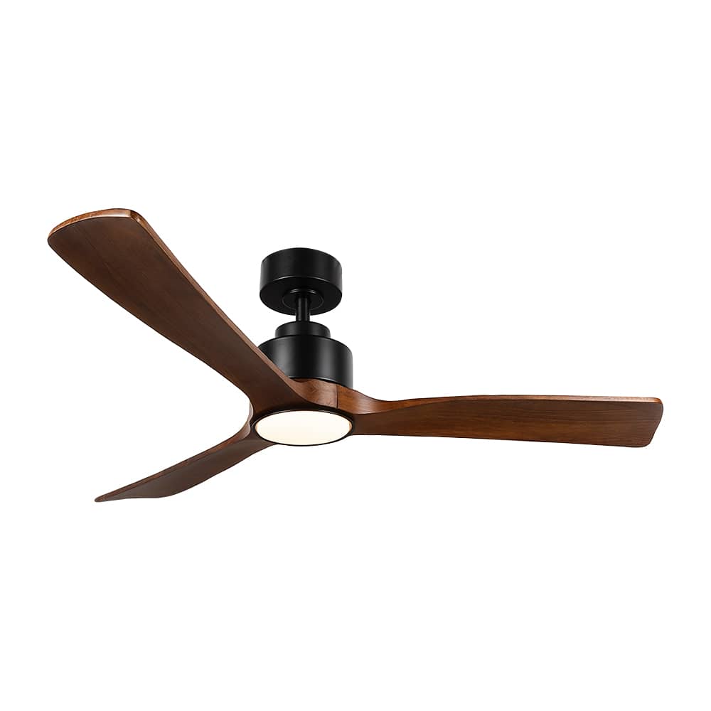 Ventilateur de plafond Wapa bois brun et noir 52&nbsp;po VERTUO