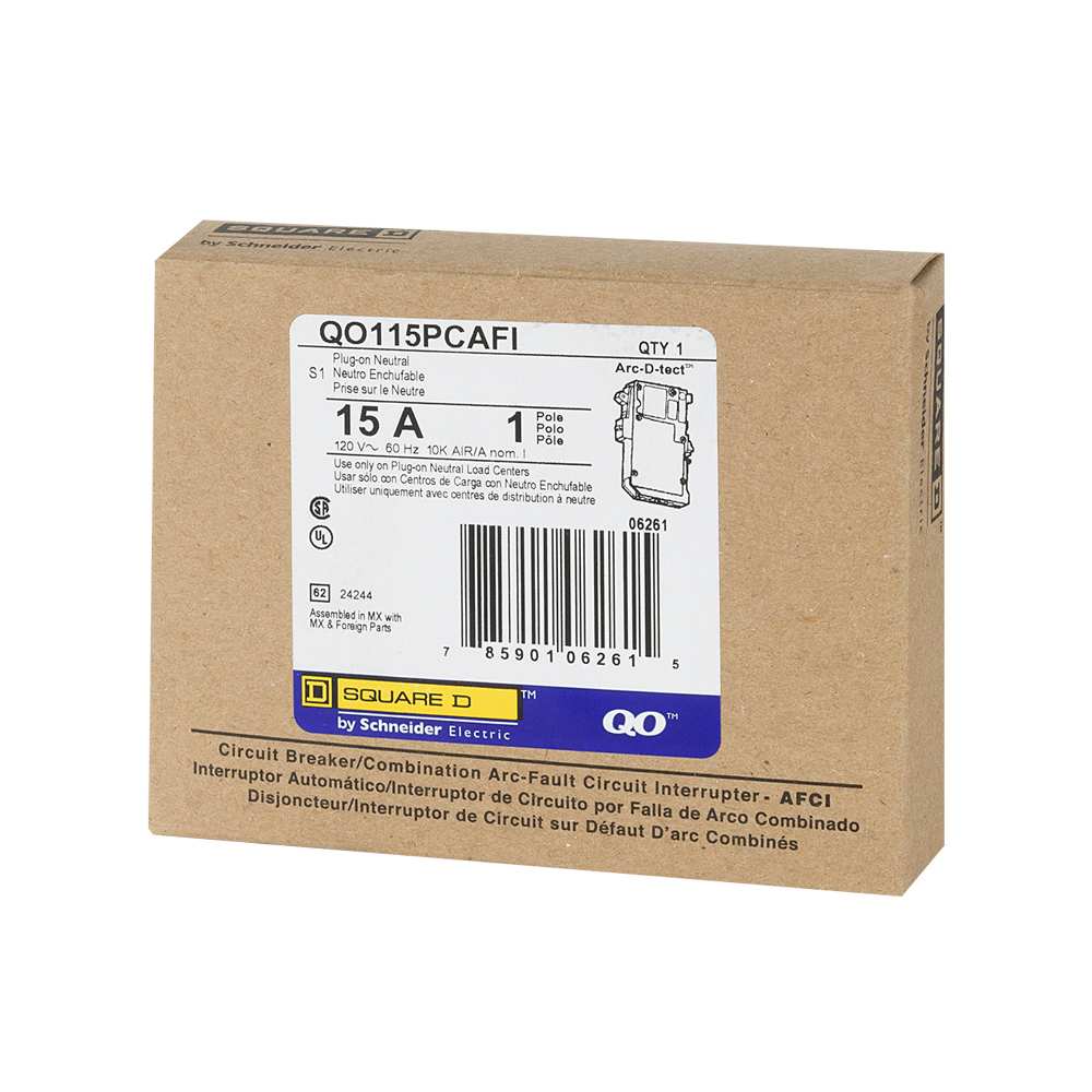 Disjoncteur simple combiné anti-arc Square-D 15&nbsp;A