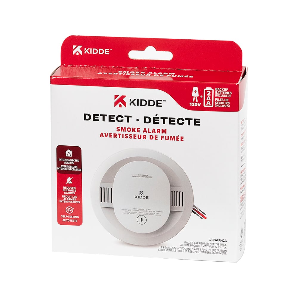 Avertisseur de fumée 120&nbsp;V et pile de secours