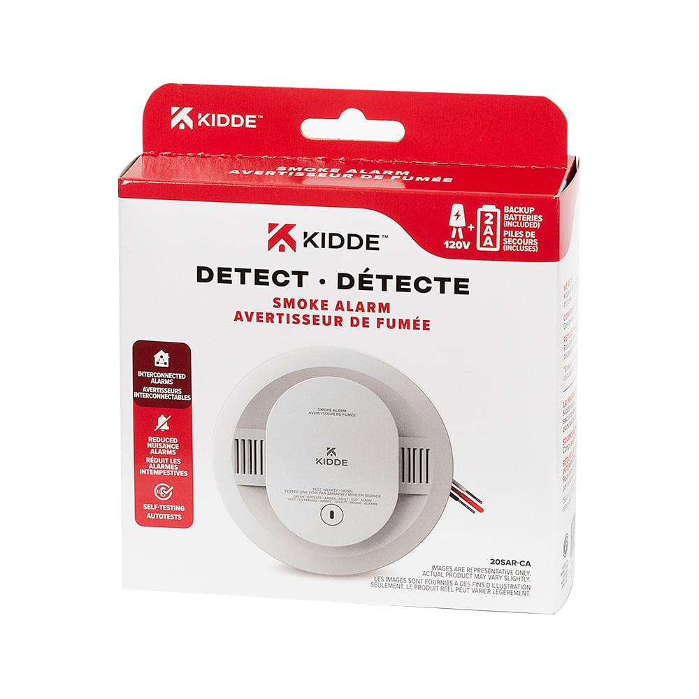 Avertisseur de fumée 120&nbsp;V et pile de secours