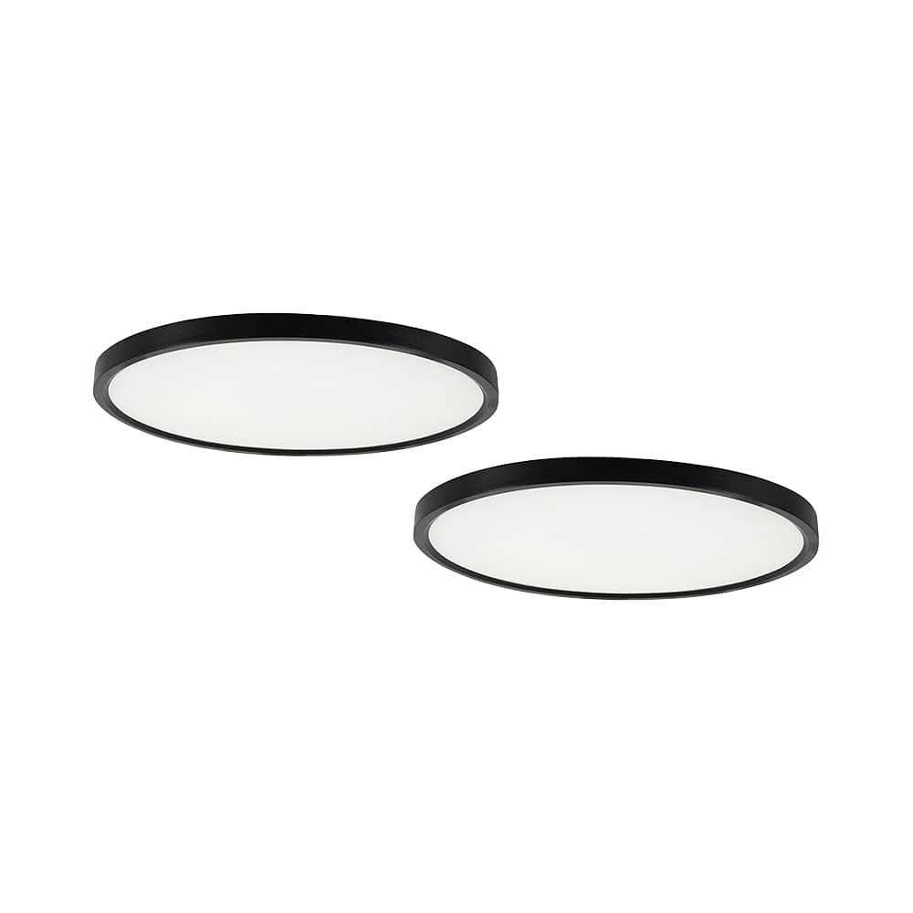 VERTUO Ultra Thin Black LED Flush Mounts 9 in. Pkg/2