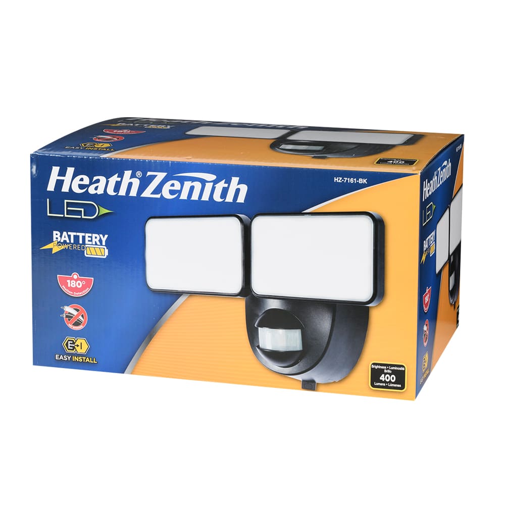 Projecteur DEL à piles avec détecteur de mouvement noir