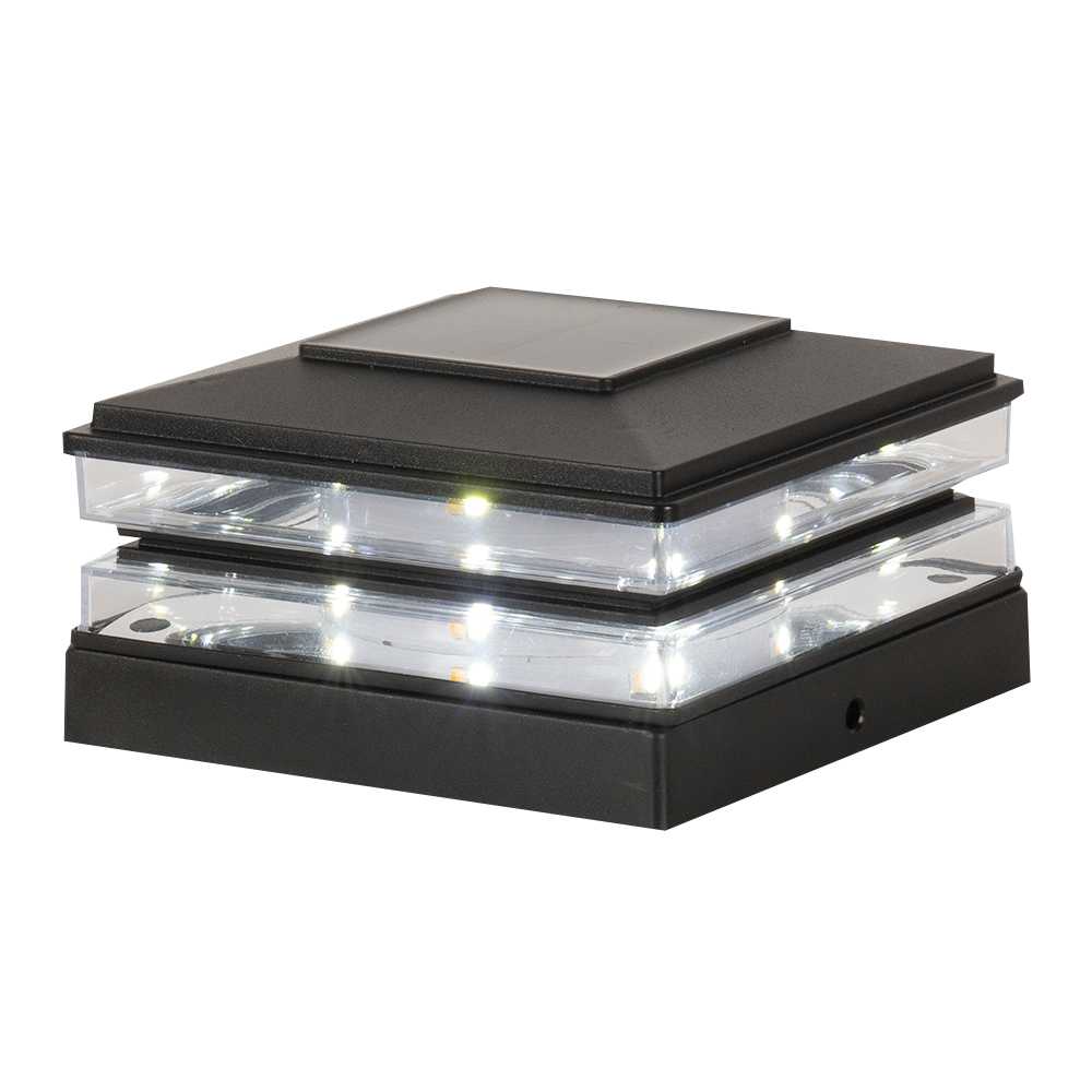 Lampe à énergie solaire pour poteau noire VERTUO