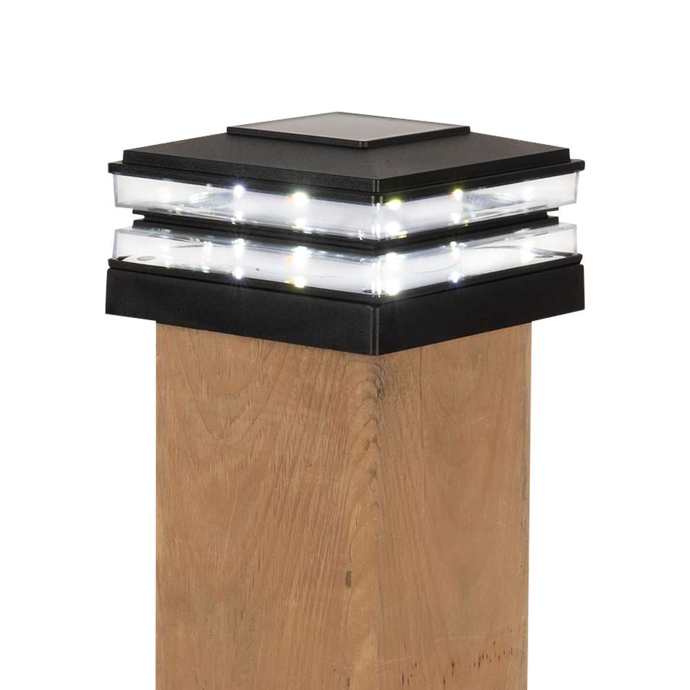 Lampe à énergie solaire pour poteau noire VERTUO