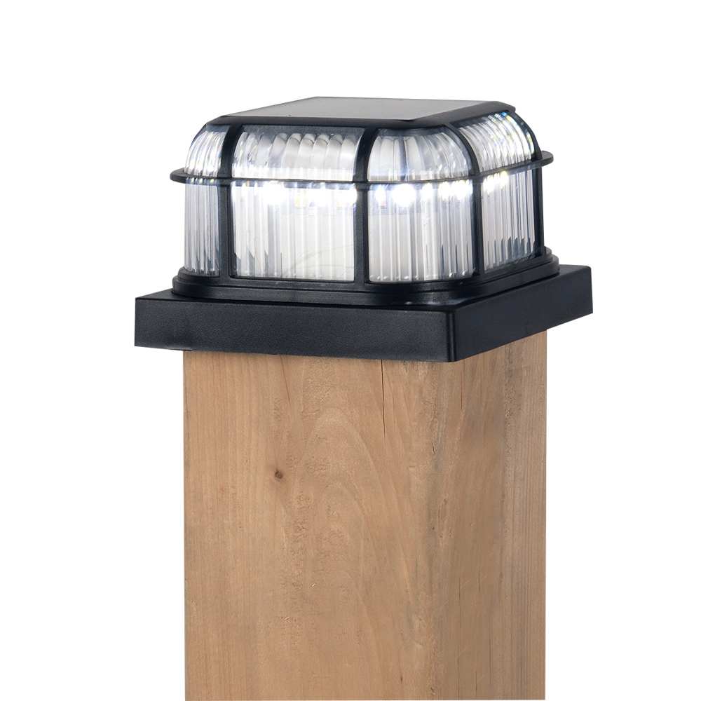 Lampe à énergie solaire pour poteau noire Retro VERTUO