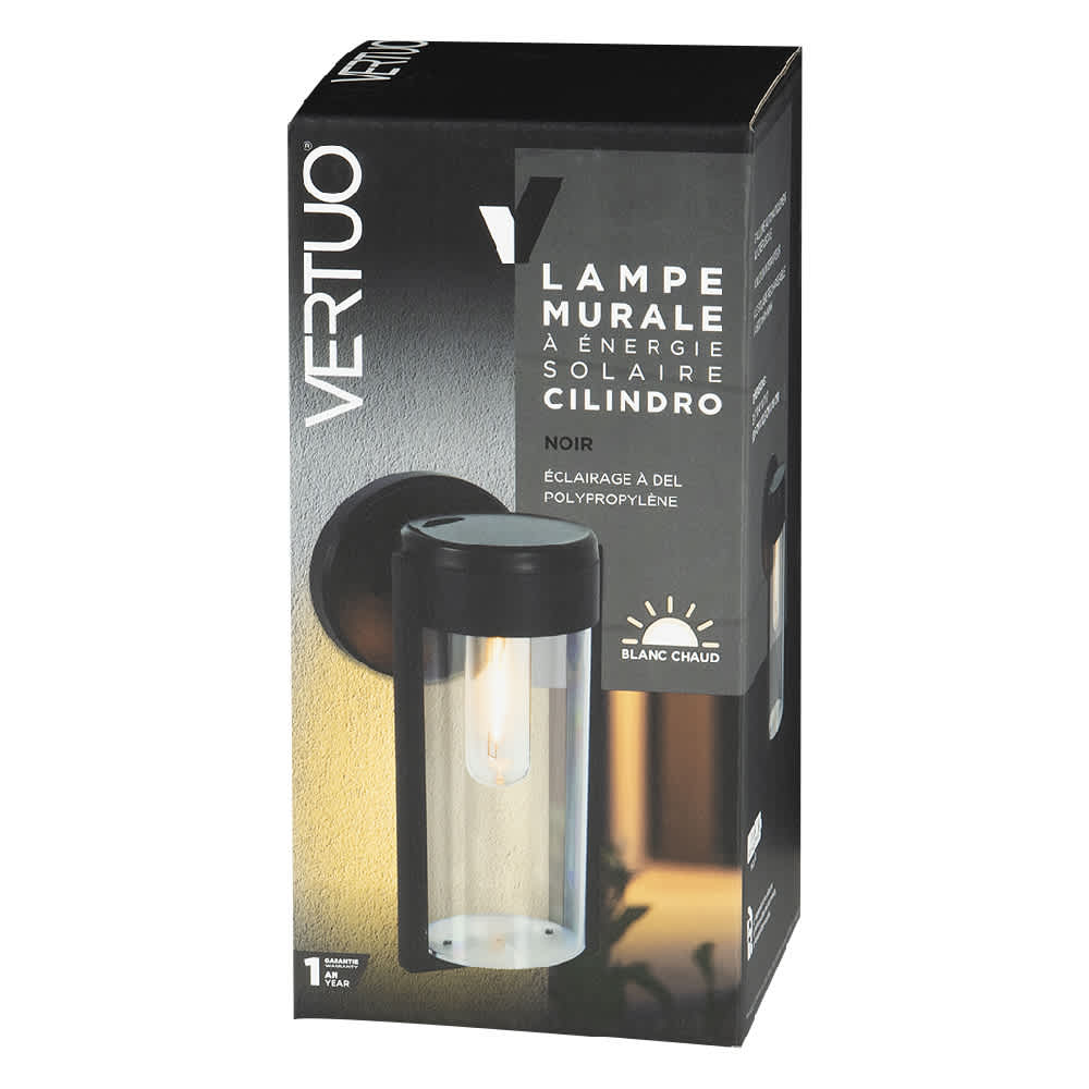 VERTUO Solar Wall Light Cilindro Black