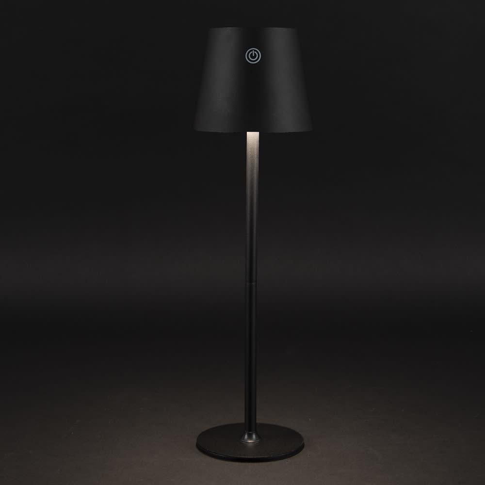 Lampe de table noire à énergie solaire VERTUO