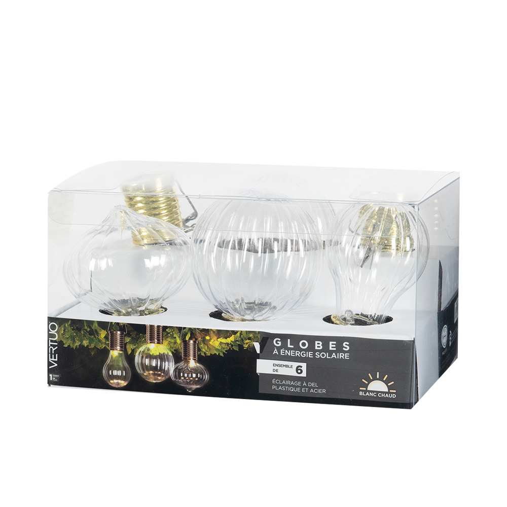 Ensemble de 6 globes à énergie solaire VERTUO