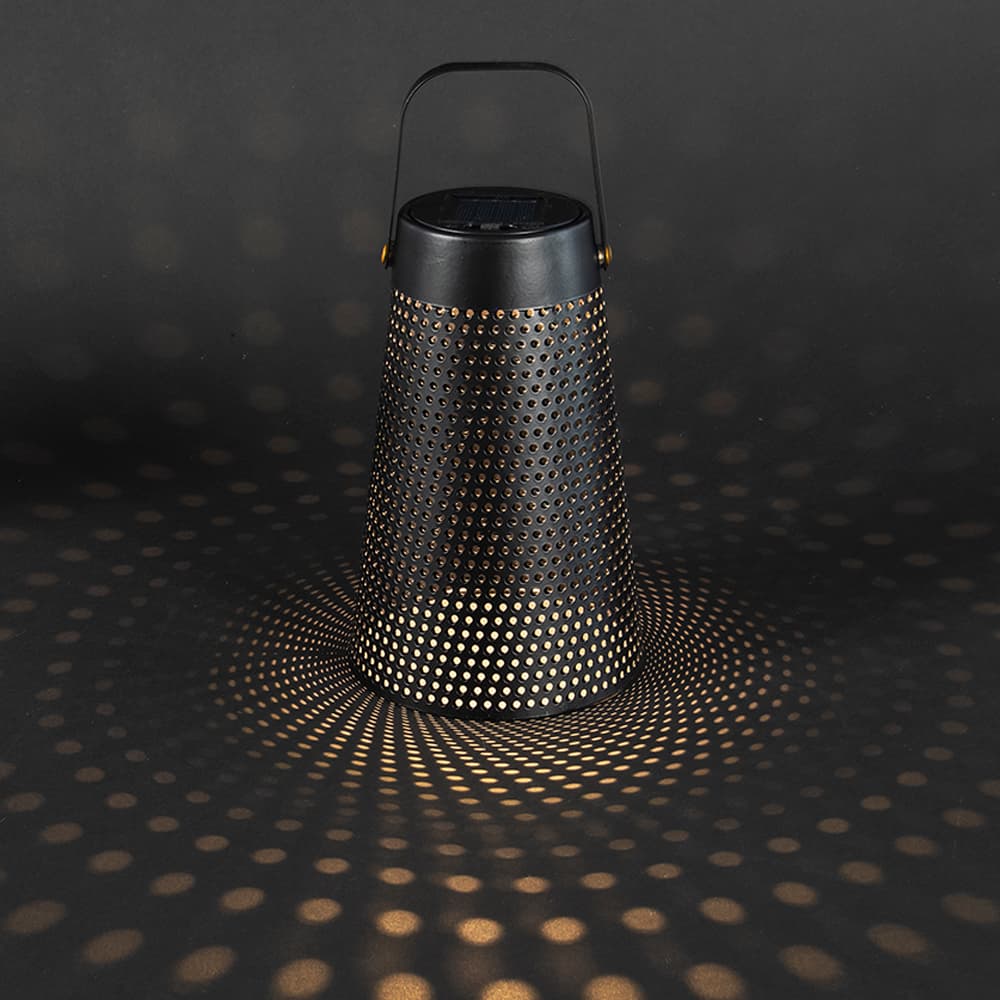 Lampe de table à énergie solaire Treillis noir VERTUO