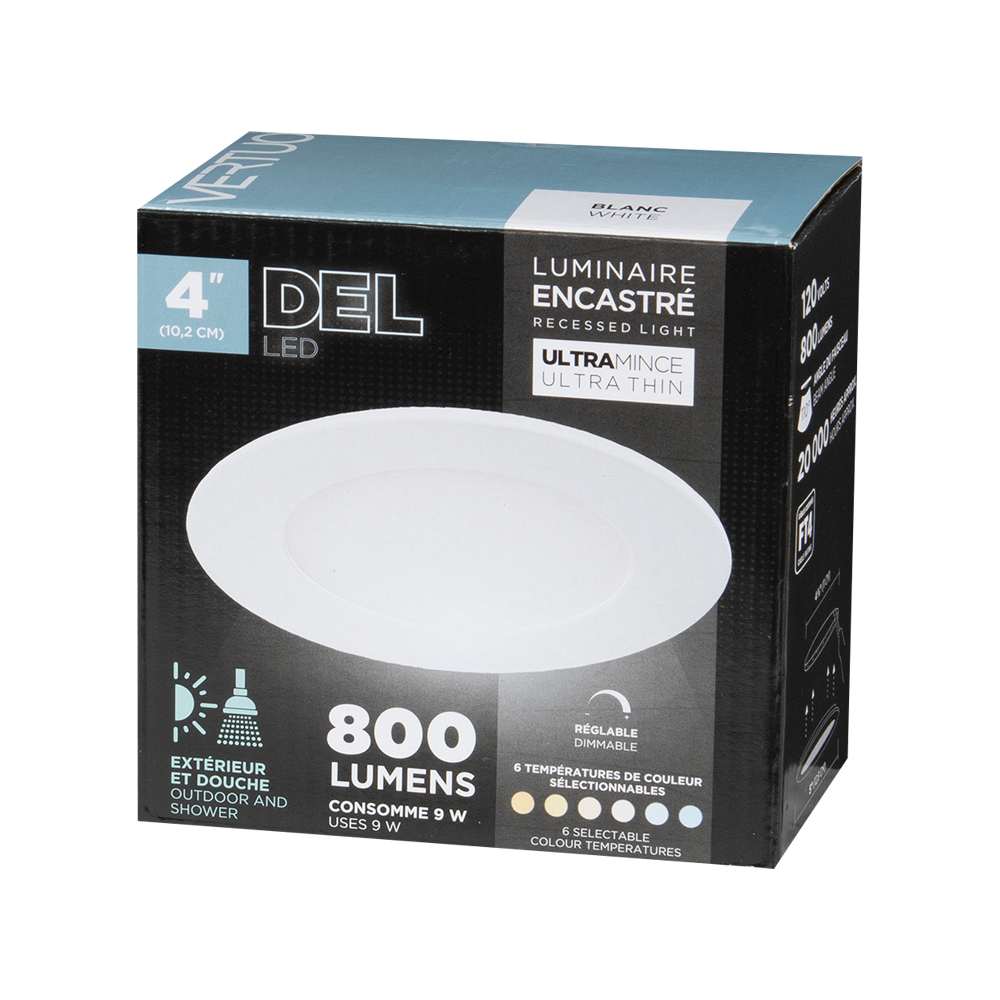 Encastré DEL ultramince pour l'extérieur blanc 4&nbsp;po VERTUO