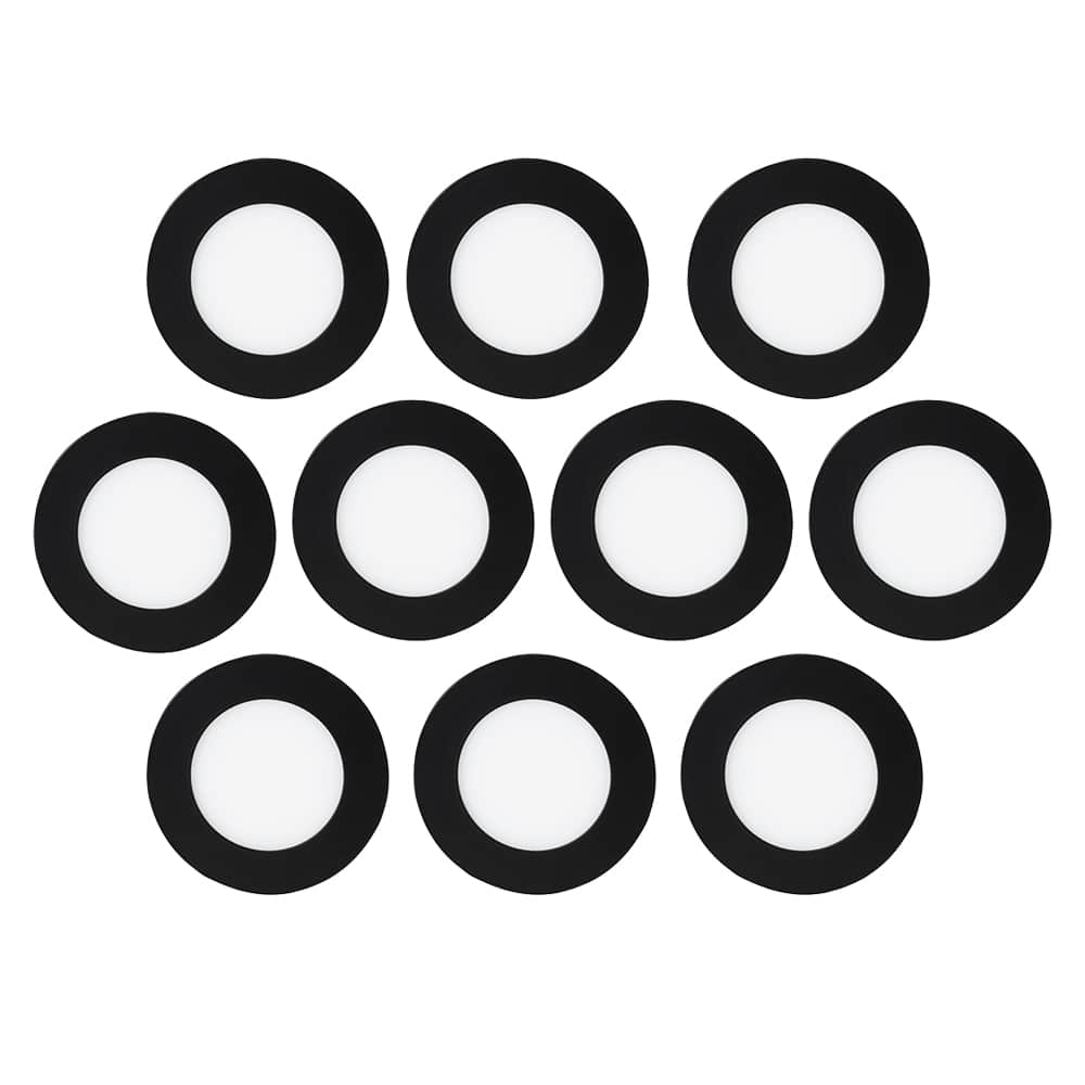 Encastrés DEL ultraminces noir 4&nbsp;po Pqt/10 VERTUO