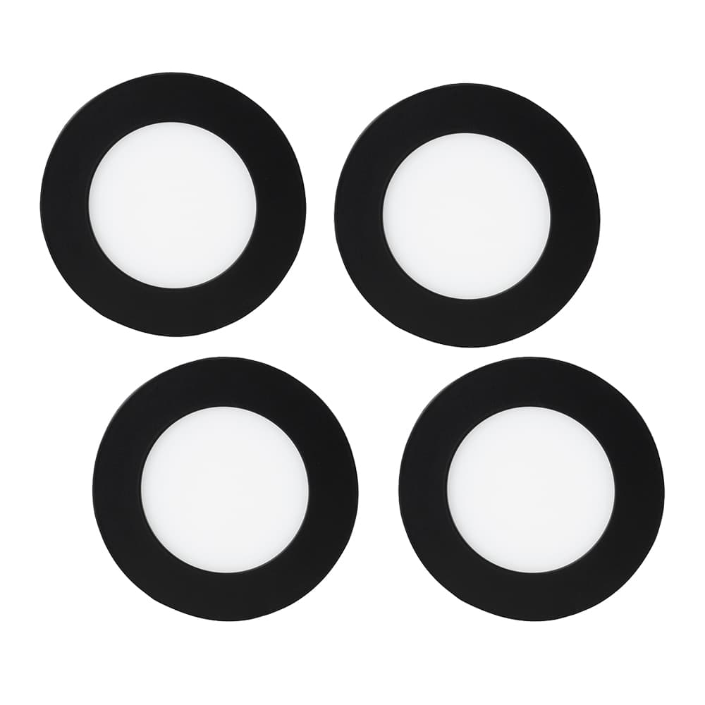 Encastrés DEL ultraminces noir 4 po Pqt/4 VERTUO