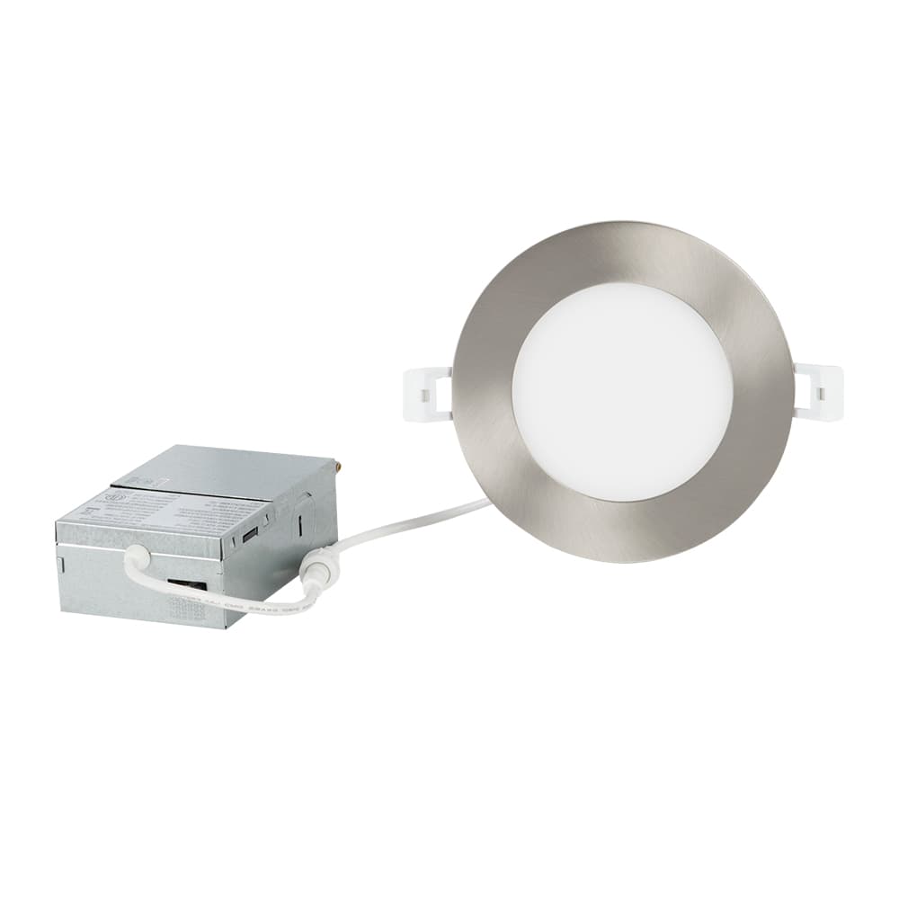 Encastrés DEL ultraminces chrome brossé 4&nbsp;po Pqt/4 VERTUO