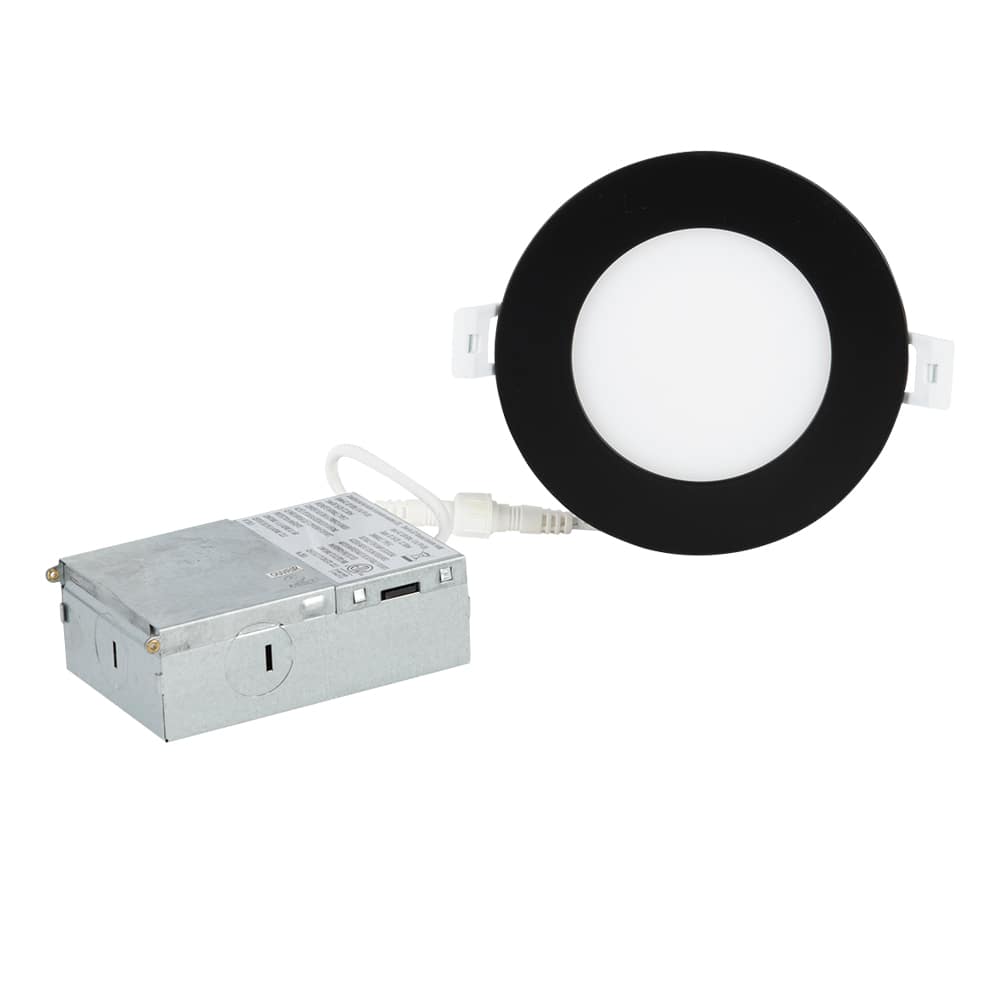 Encastré DEL ultramince avec veilleuse noir 4 po VERTUO