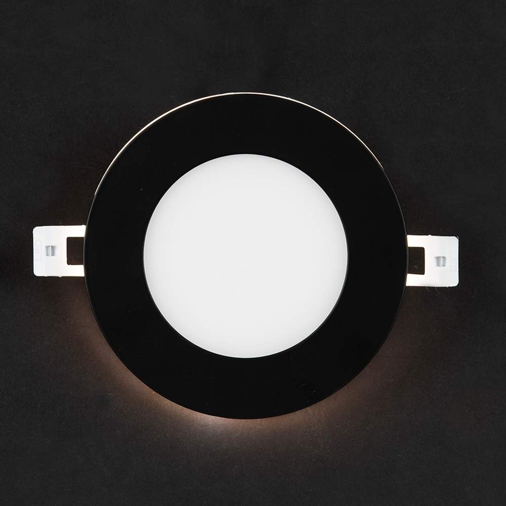 Encastré DEL ultramince avec veilleuse noir 4 po VERTUO