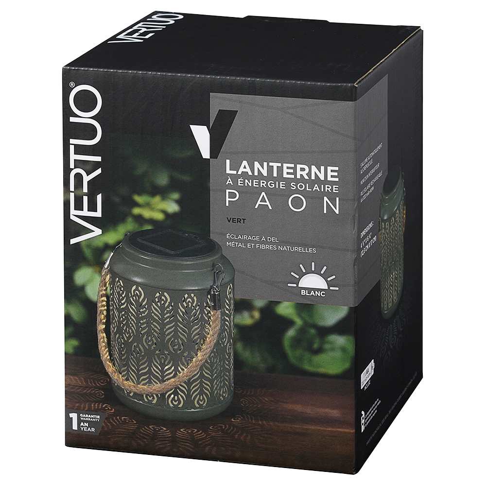 VERTUO Green Peacock Solar Energy Lantern