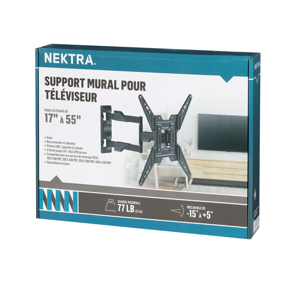 Support mural pivotant pour téléviseur de 17 po à 55 po NEKTRA