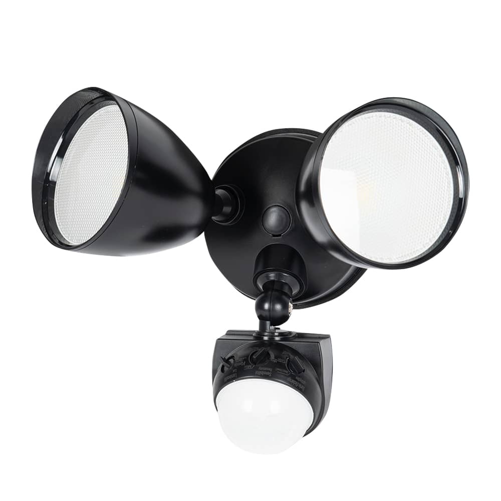 Projecteur DEL avec détecteur de mouvement noir