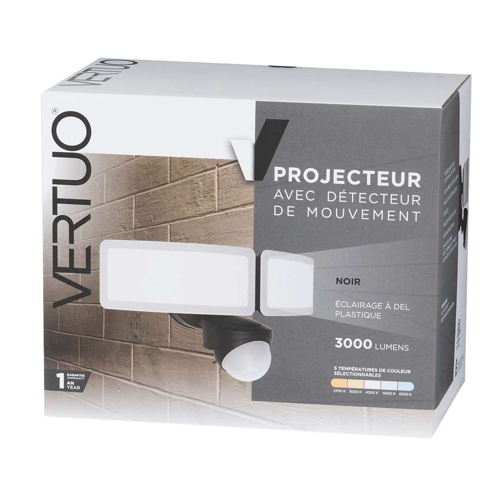 LED Spotlight with Motion Sensor Black