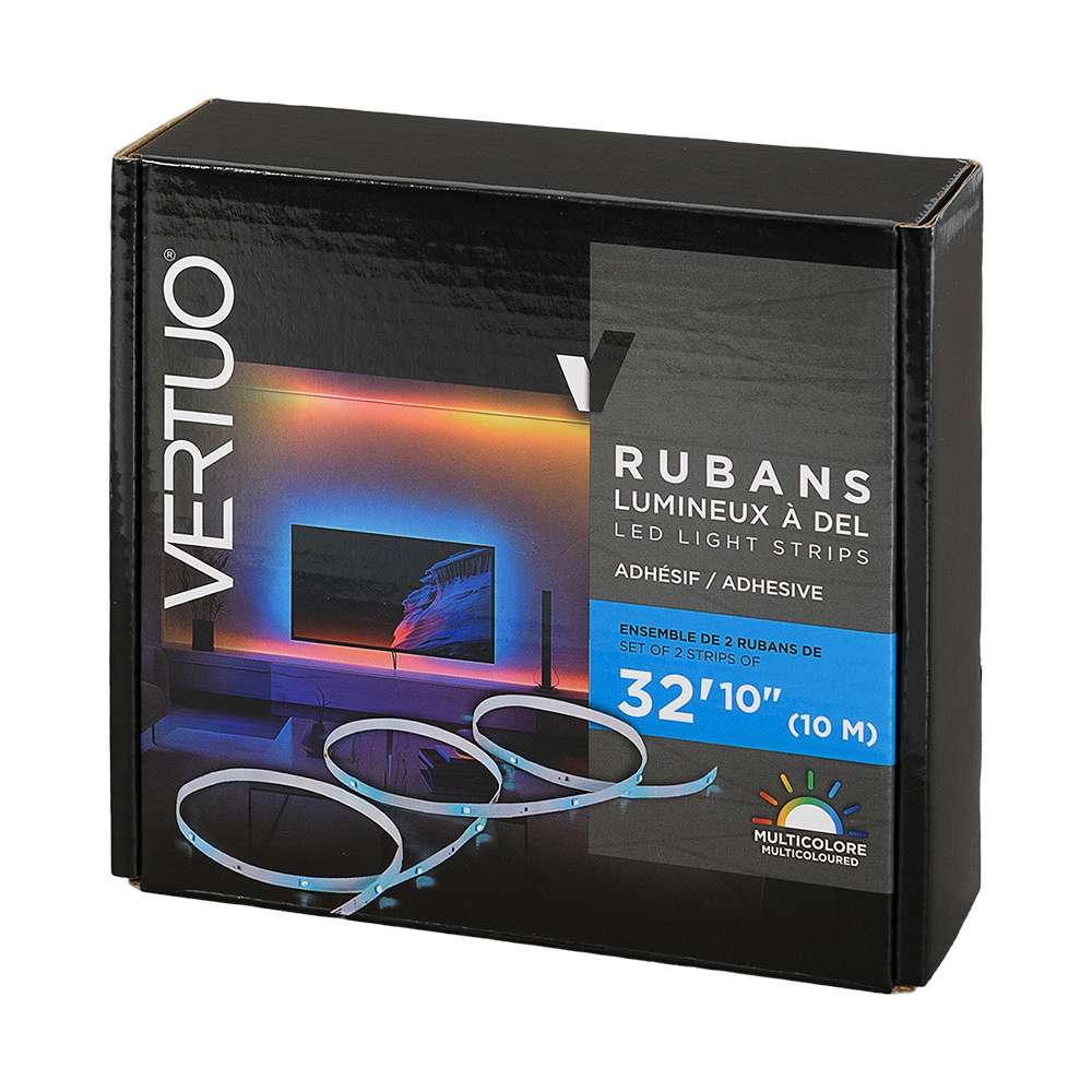 VERTUO BlueTooth Multicoloured LED Light Strip 32 ft Pkg/2
