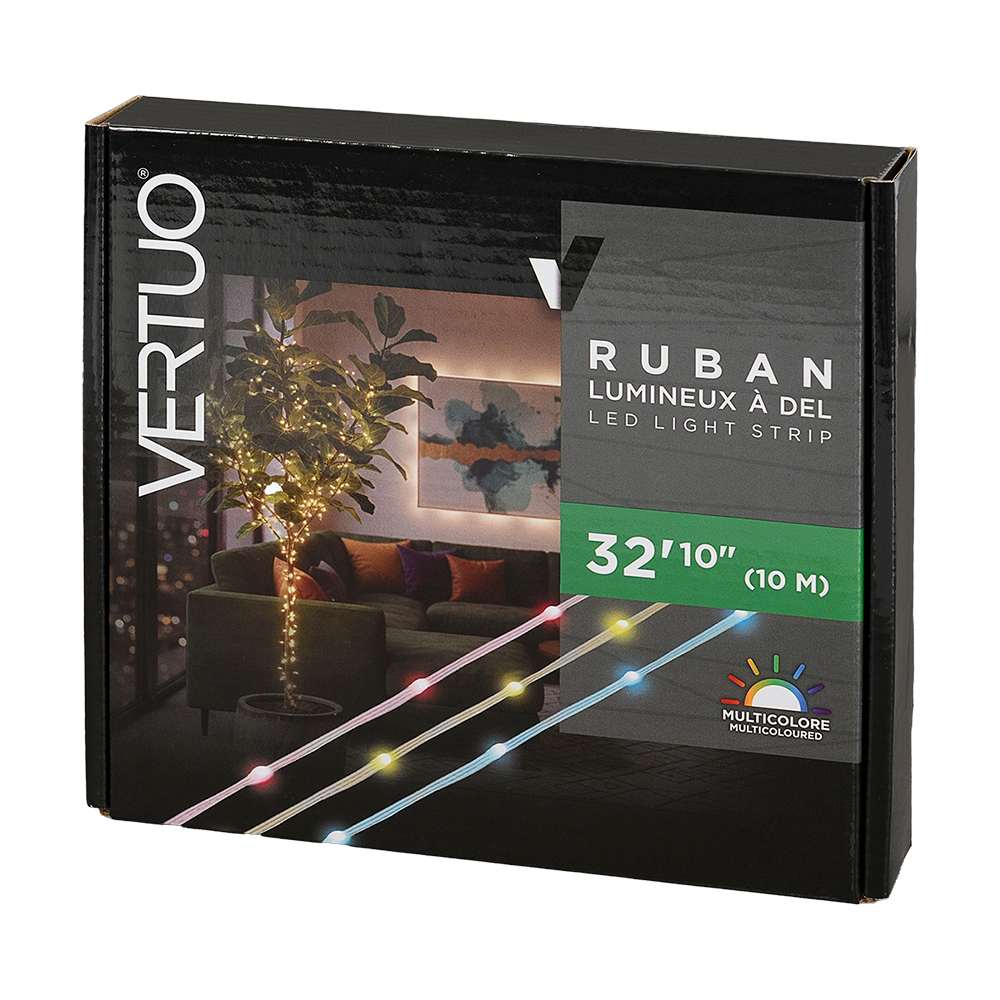 VERTUO BlueTooth Multicoloured LED Light Strip 32 ft
