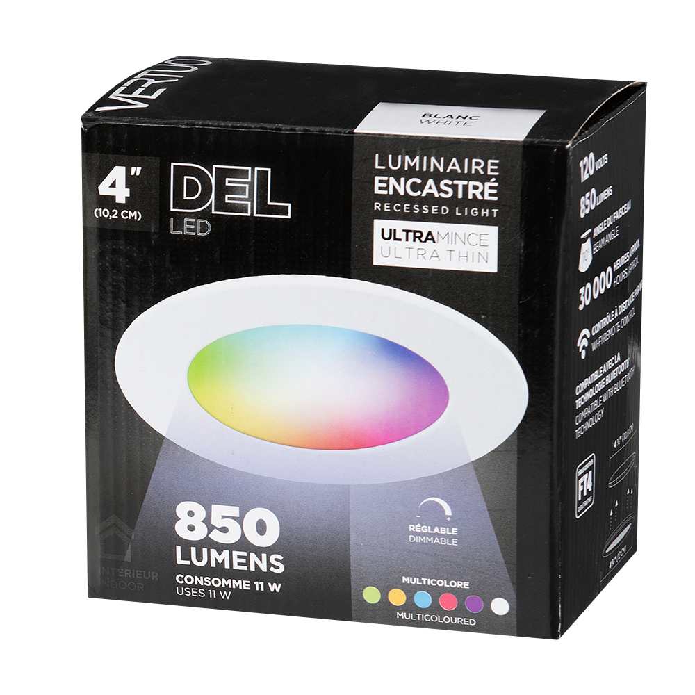 VERTUO Ultrathin Bluetooth LED Recessed Light 4&nbsp;in White