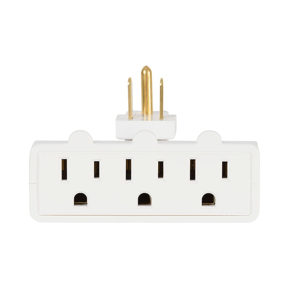 NEKTRA 3-Outlet Wall Swivel Plug White