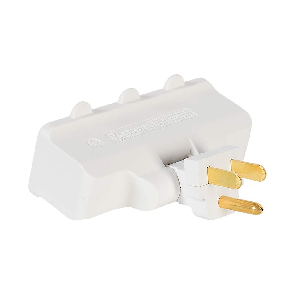 NEKTRA 3-Outlet Wall Swivel Plug White