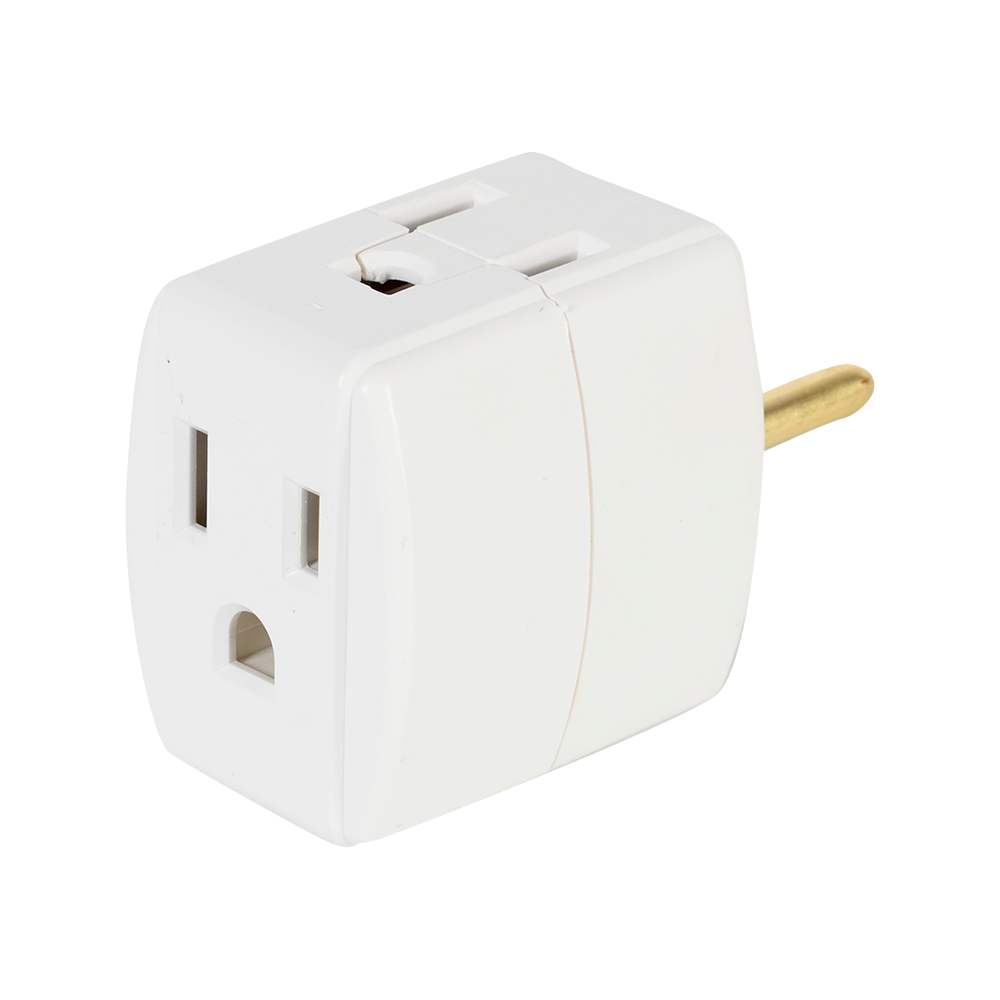 Multiprise murale cubique à 3 prises blanc NEKTRA