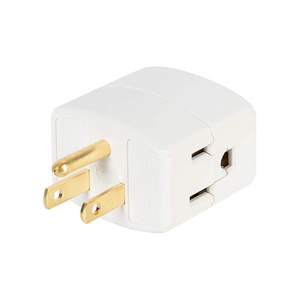 NEKTRA 3-Outlet Cubic Wall Plug White