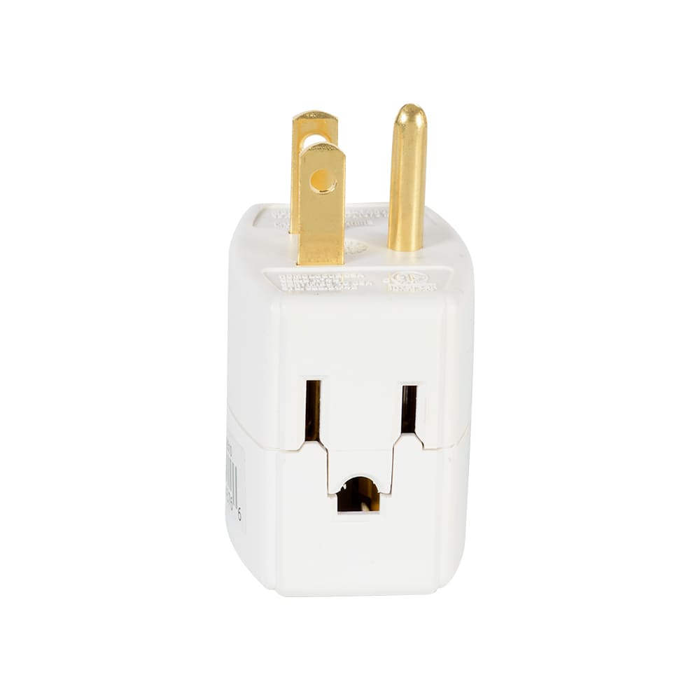 NEKTRA 3-Outlet Cubic Wall Plug White