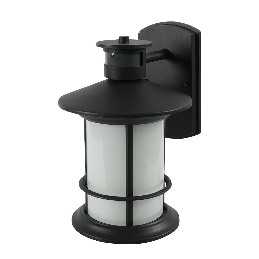 Applique murale d'extérieur noire 1 lumière à détecteur de mouvement