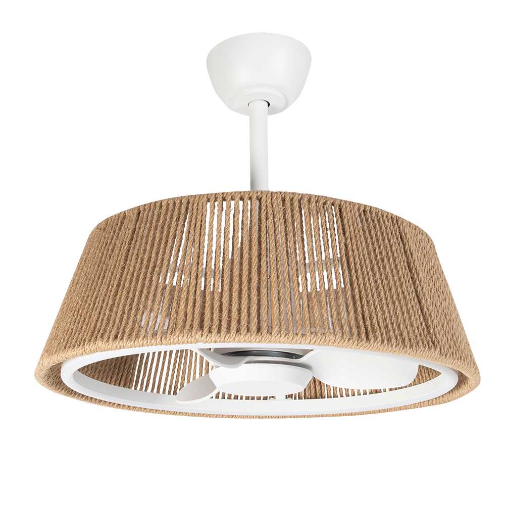 Ventilateur de plafond circulaire Inga naturel et blanc 22 po VERTUO
