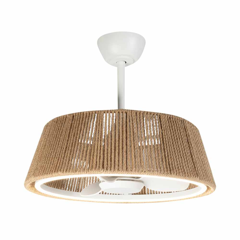 Ventilateur de plafond circulaire Inga naturel et blanc 22 po VERTUO